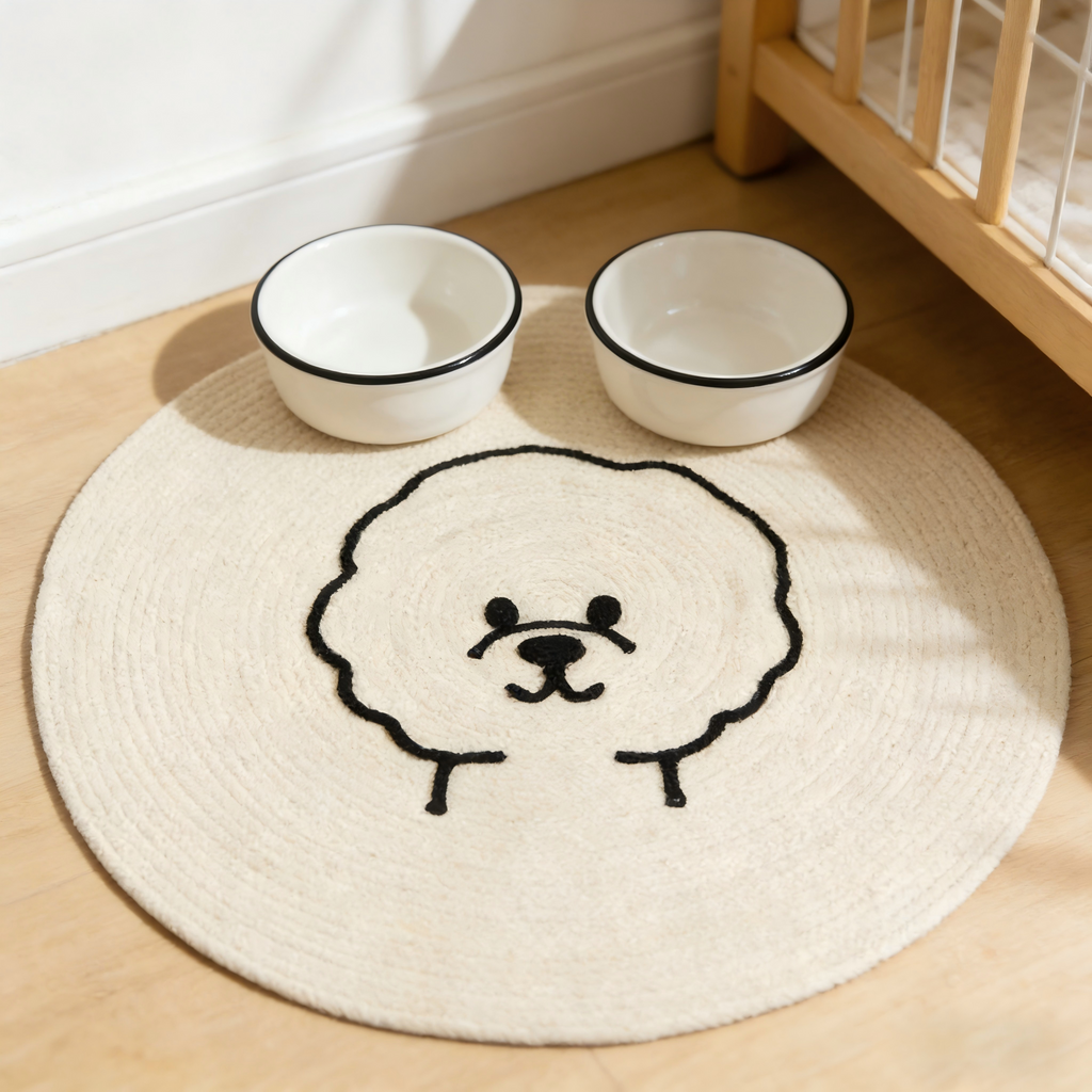 Handmade Crochet Bichon Frise Pet Mat