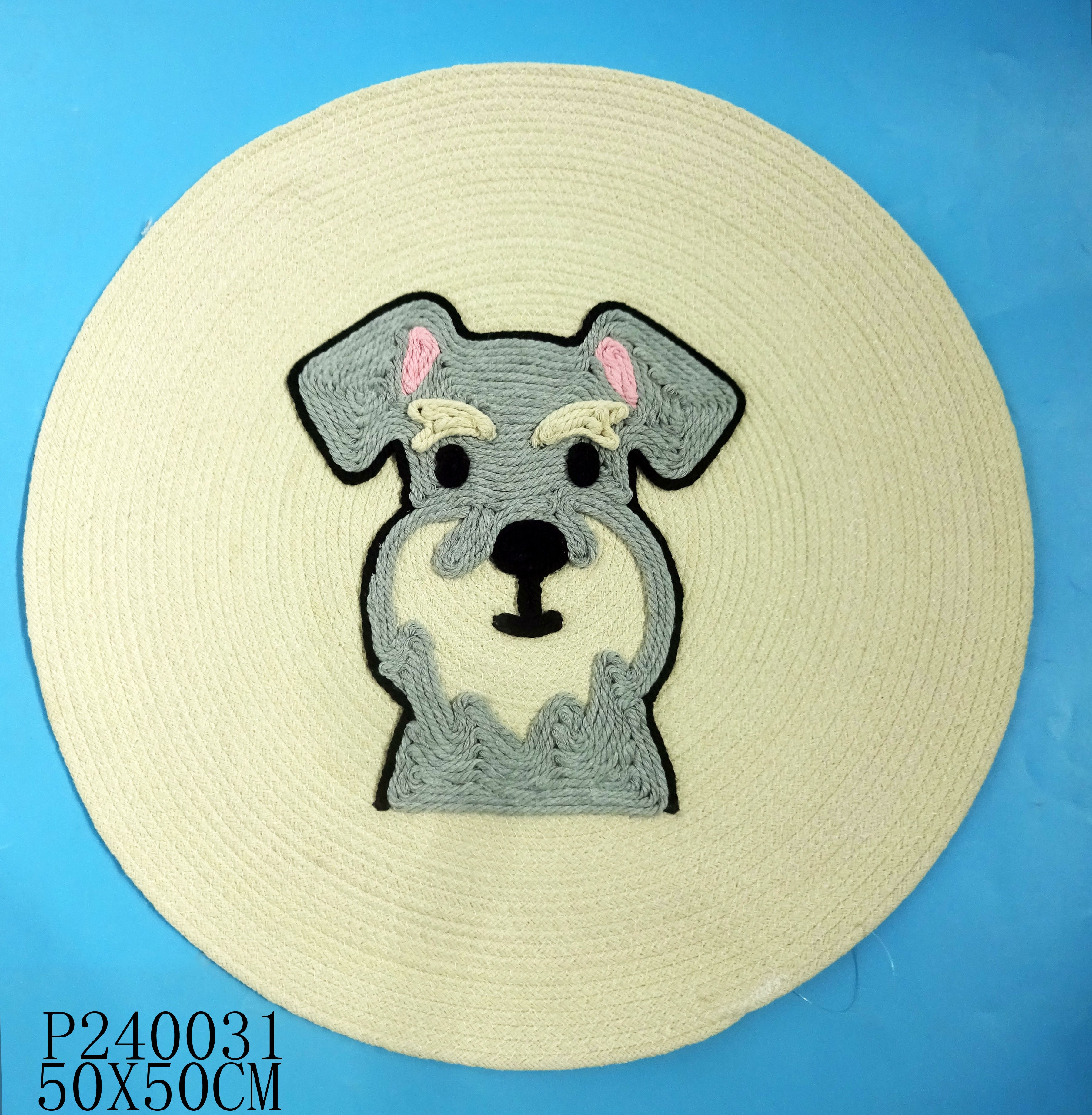 Handmade Crochet Schnauzer Pet Mat / Floor Mat