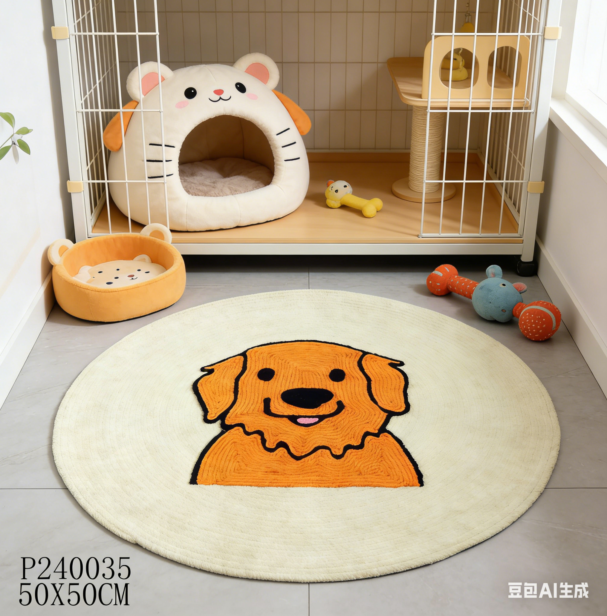 Handmade Crochet Golden Retriever Pet Mat